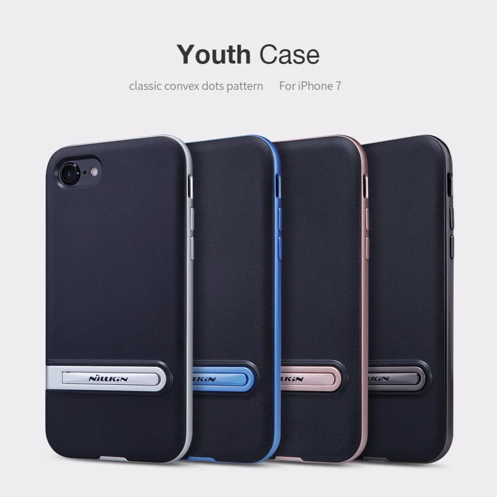 Для iPhone 7, 4,7 дюймов,, Nillkin, Молодежная подставка, задняя крышка для телефона, чехол s, роскошная броня, TPU, мобильный чехол для телефона, для iPhone 7, Funda