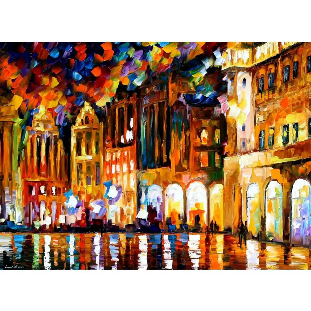 Beste Hedendaagse Kunst Brussel Grande Plaats Mes Olieverf Canvas Mooie Landschap Foto Voor Muur Decor