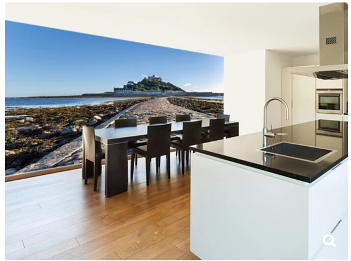 Пользовательские пейзажные обои St Michaels Mount Cornwall 3D современные для гостиной
