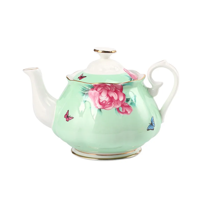 570 ml Fashion Bone china Milk Coffee Pot Ceramic Flower Teapot Rose Pattern Kettle Office Home Drinkware Creative Wedding Gifts | Дом и сад