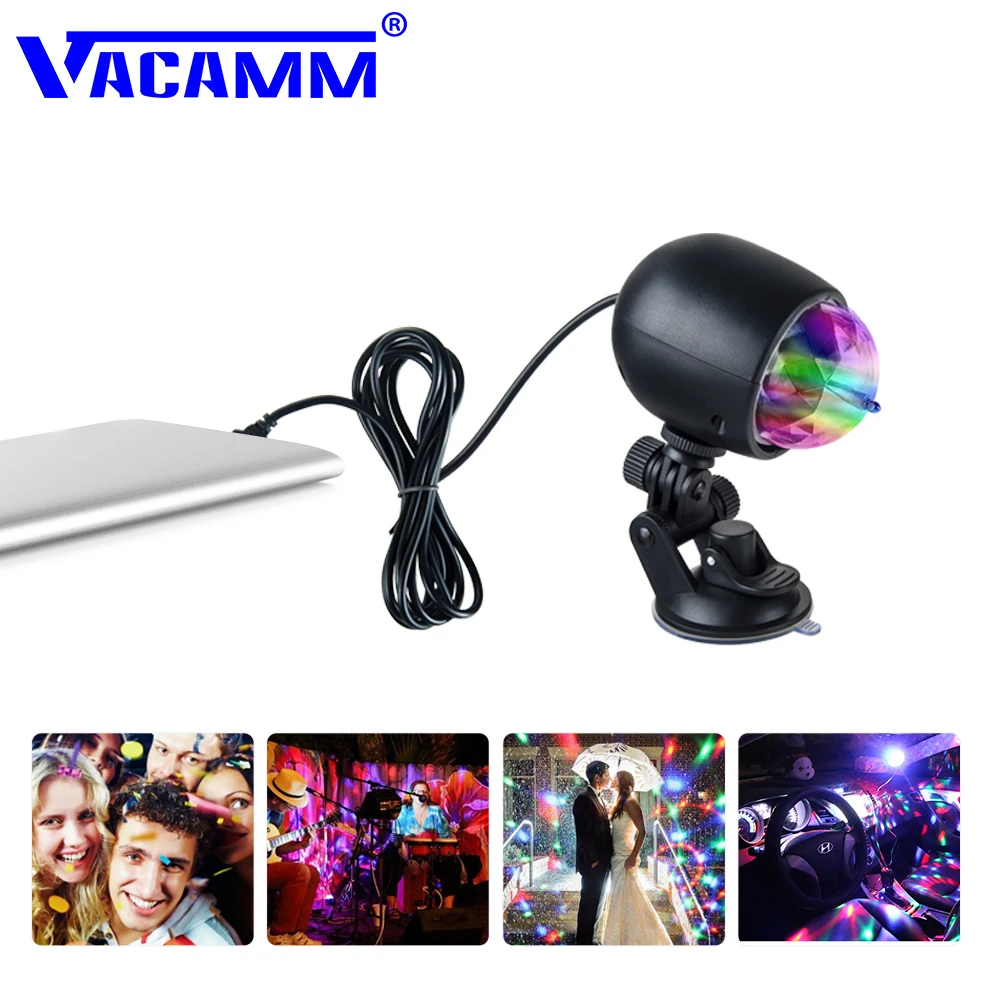 

Vacamm Mini Car Stage Lights Portable USB Disco Home Party Light For Christmas Party Holiday Colorful Stage Lighting NEW Arrival