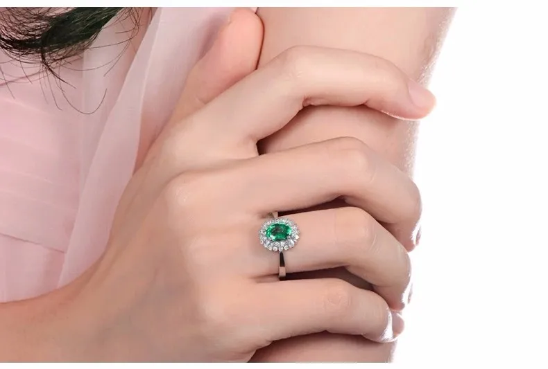 CaiMao 0,81 ct натуральный изумруд 18KT/750 белое золото 0,4 ct полный разрез Алмазный обручальное кольцо ювелирные изделия драгоценный камень