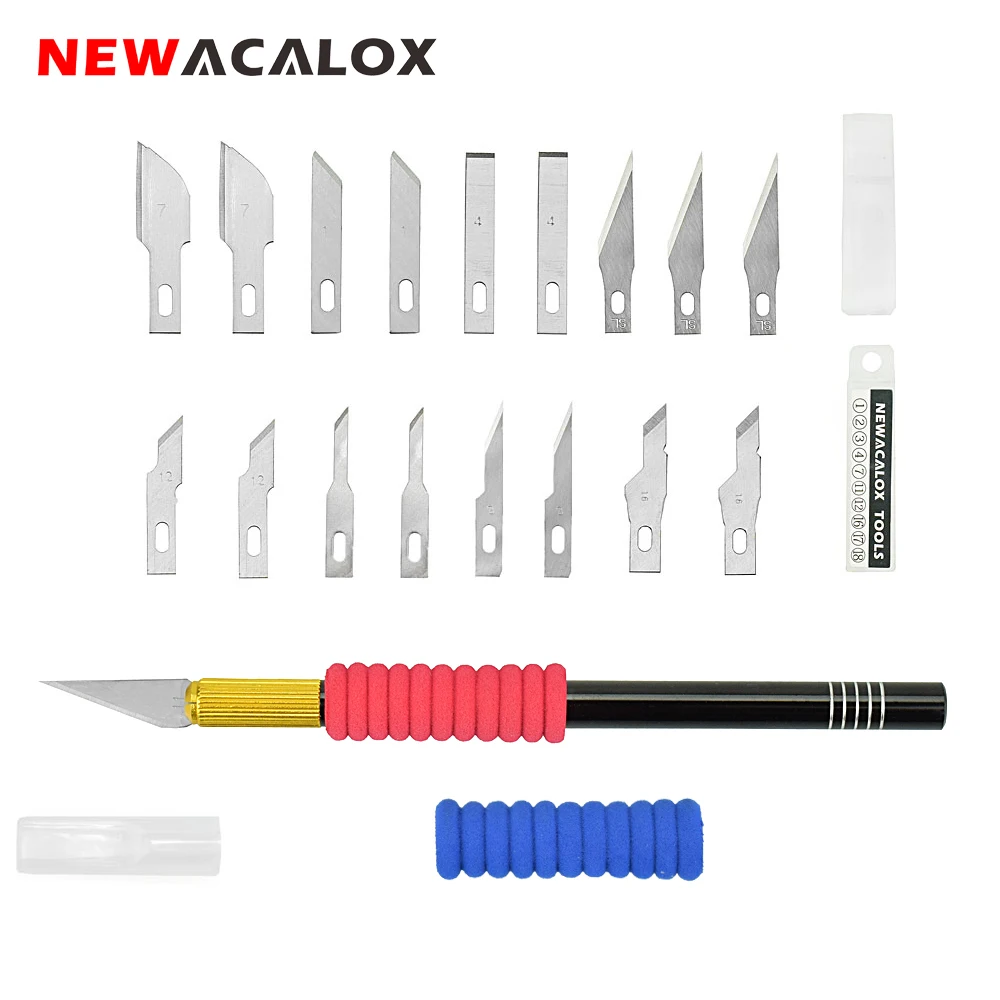 NEWACALOX точность Ремесло Хобби Ножи с 18 шт. лезвия для произведения искусства резки