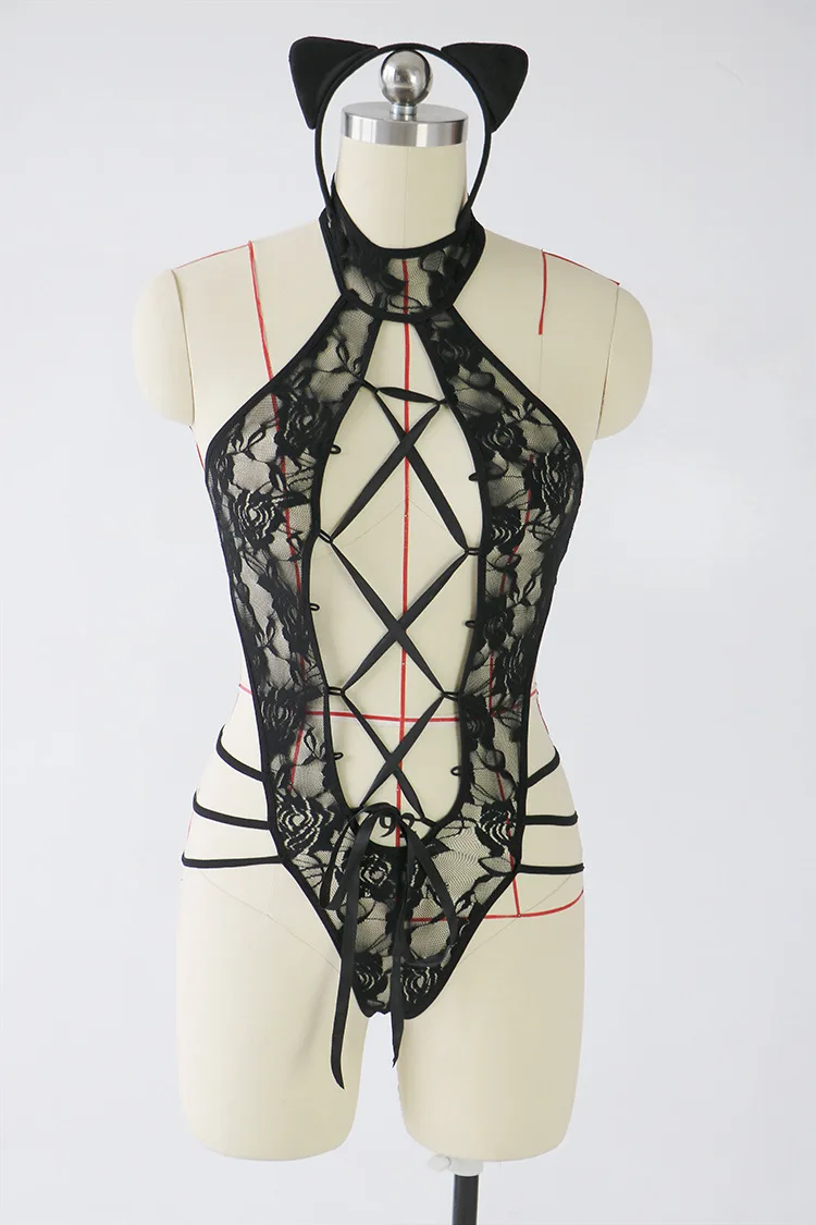 Новое порно babydolls сексуальное белье SM Косплей кошка Униформа женское нижнее