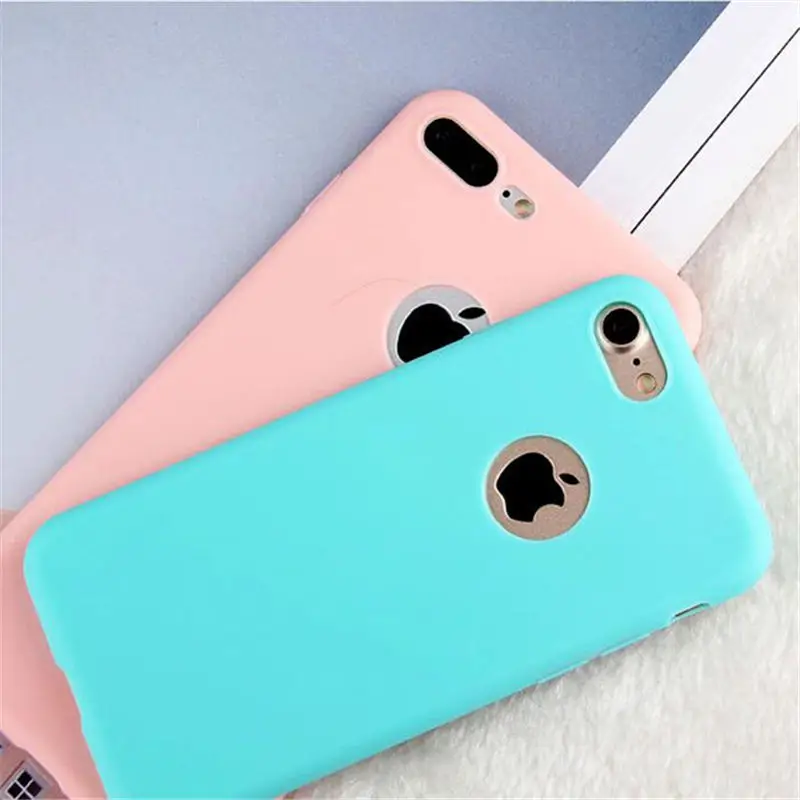 Чехол для Телефона iPhone 7 Plus 6 6s 8X5 5s SE XR XS MAX простые однотонные ультратонкие мягкие
