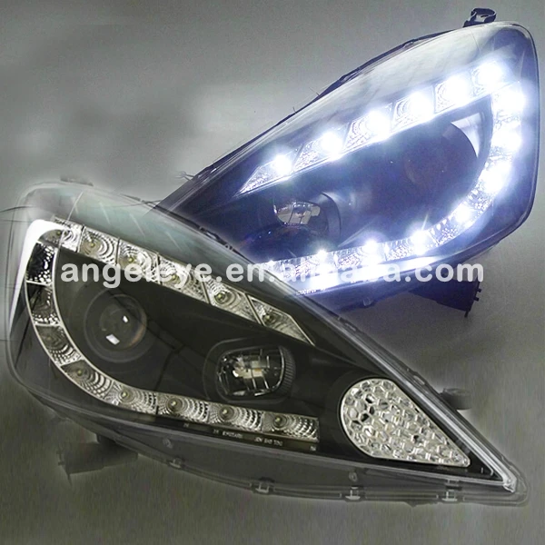 Для Honda Fit Jazz LED Head лампы объектив проектора черный корпус цвет 2009 2010 год JY|projector