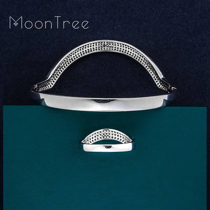 MoonTree модные роскошные супер блестящие Геометрия AAA кубического циркония для