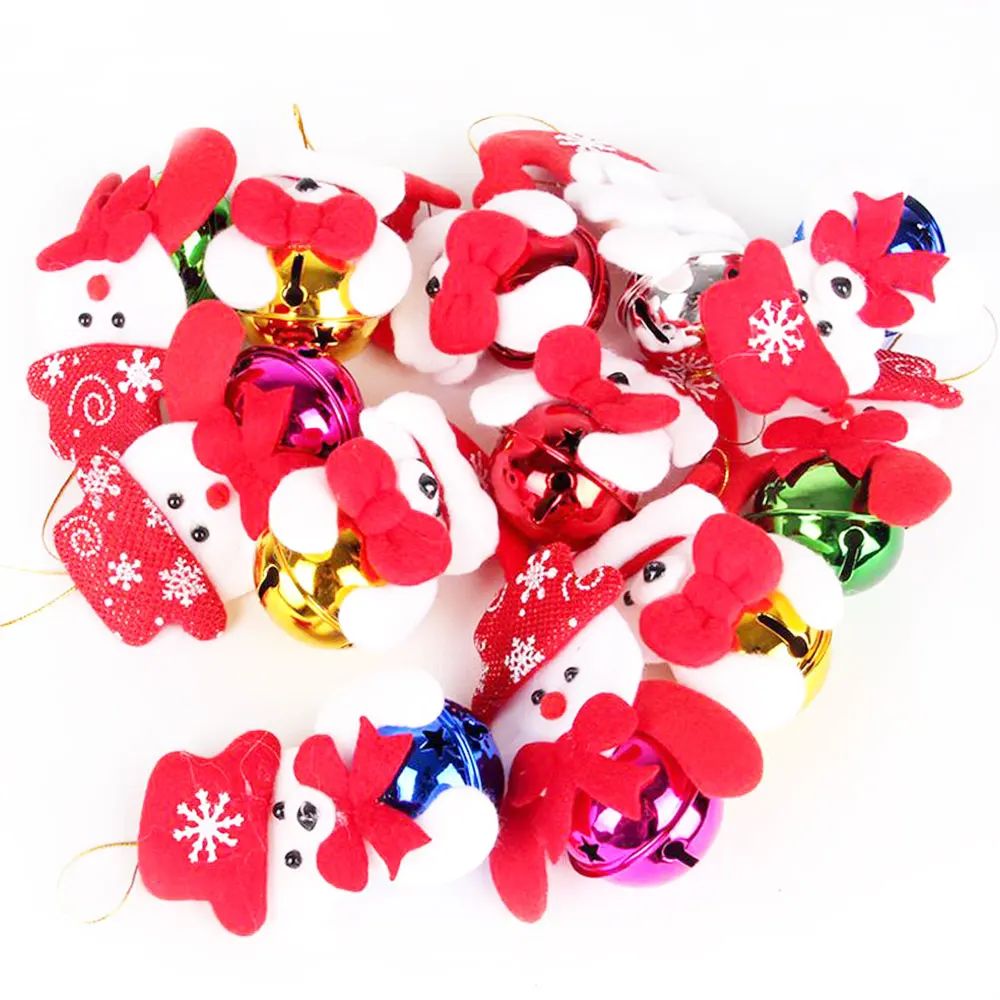 

ZLJQ 12pcs Christmas Bells Decorations For Home Christmas Tree Ornaments Xmas Santa Claus Snowman Bear Elk Decor Navidad Toy 7