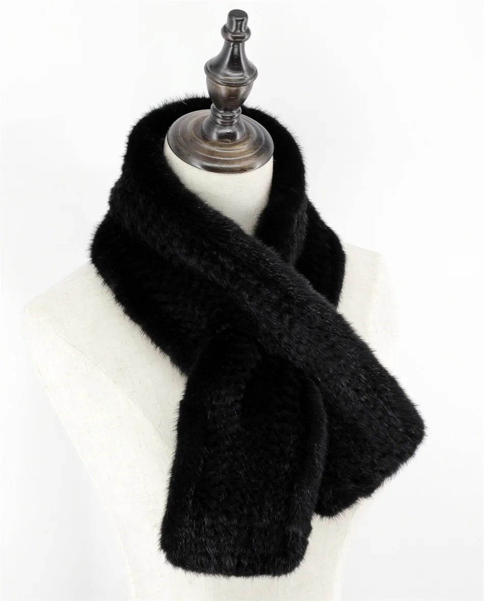 Шарфы унисекс ручной вязки из натурального меха норки|scarf wrap|hand knitted scarvesknit scarf |