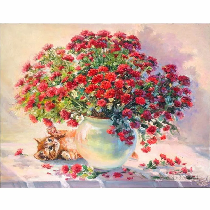 CHUNXIA DIY картина по номерам красочное Рисование акриловыми красками цветок