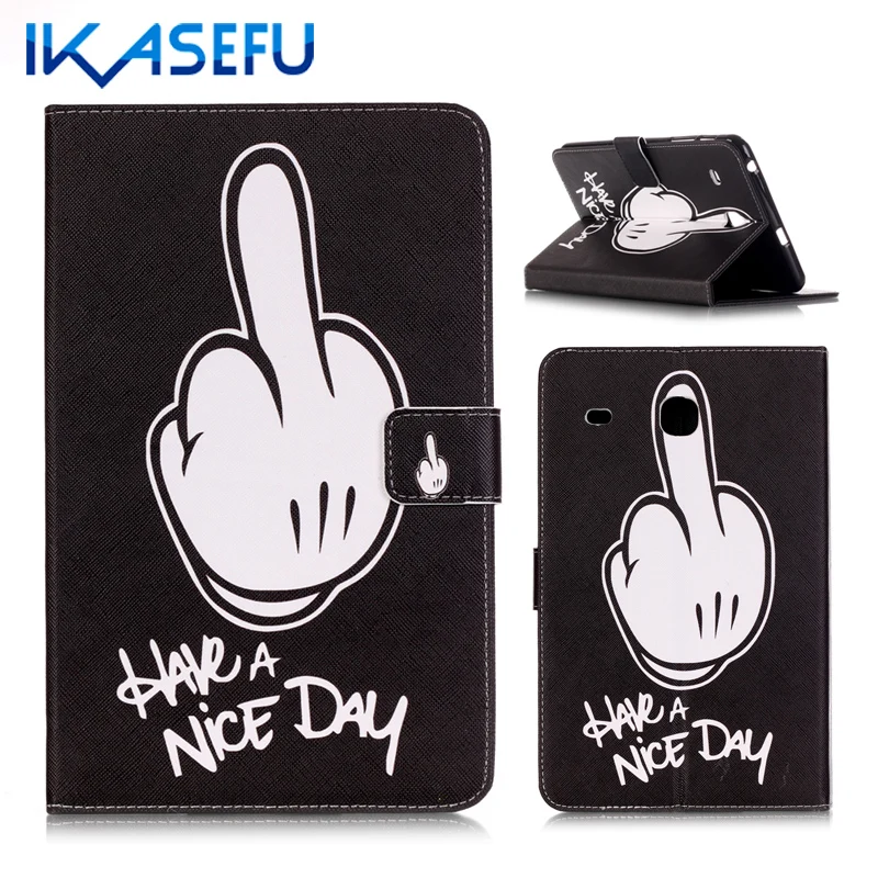IKASEFU Coque Fundas Filp Stand for Samsung Galaxy Tab 4 8.0 inch Tpu Back Cover PU leather Case 8 T337 | Компьютеры и офис