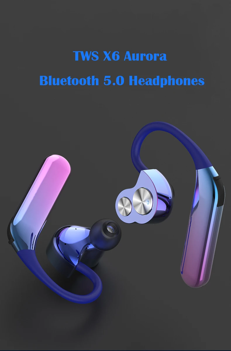 X6 Bluetooth 5,0 наушники IPX7 водонепроницаемые настоящие беспроводные 3D стерео Hifi музыкальные наушники-вкладыши