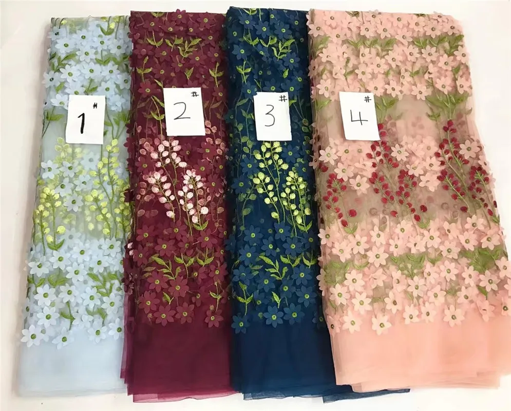 Высококачественная африканская французская кружевная ткань 2017 Последние 3D