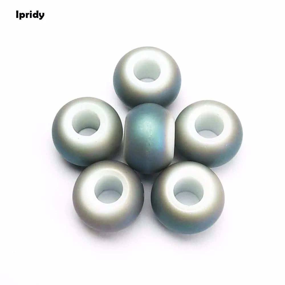 10 шт./лот цветные стеклянные бусины Rondelle с покрытием 15 мм Европейские Бусины