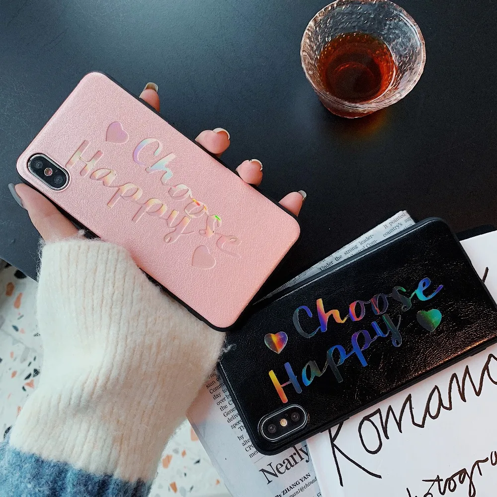 XS Max чехол для телефона iPhone X XR 6 6S 7 8 Plus лазерный цветной 7Plus PU силиконовый