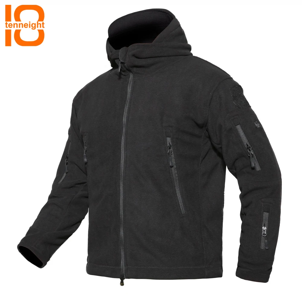 

TENNEIGHT Military Tactical jacket Outdoor Softshell Fleece Jacket men Sport Hiking Sportswear coat warm Hunting Hoodie Jacket