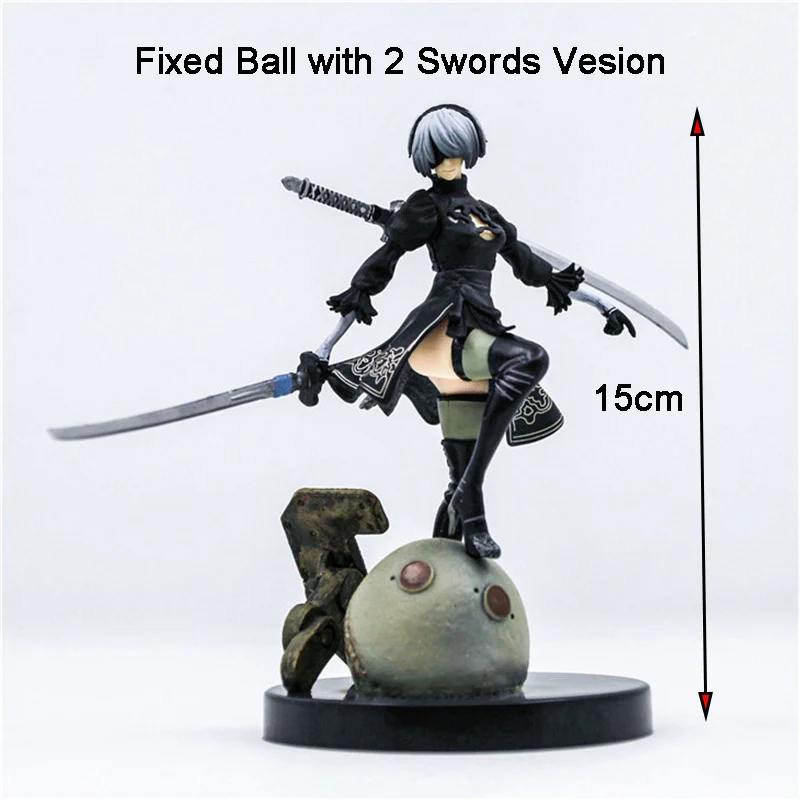 Fixed Stand Vesion 10-15 см NieR Automata jorha № 2 Тип B 2B Боевая фигурка ПВХ игрушки коллекция кукла аниме мультфильм модель рождественские подарки - Цвет: Fixed Stand Vesion
