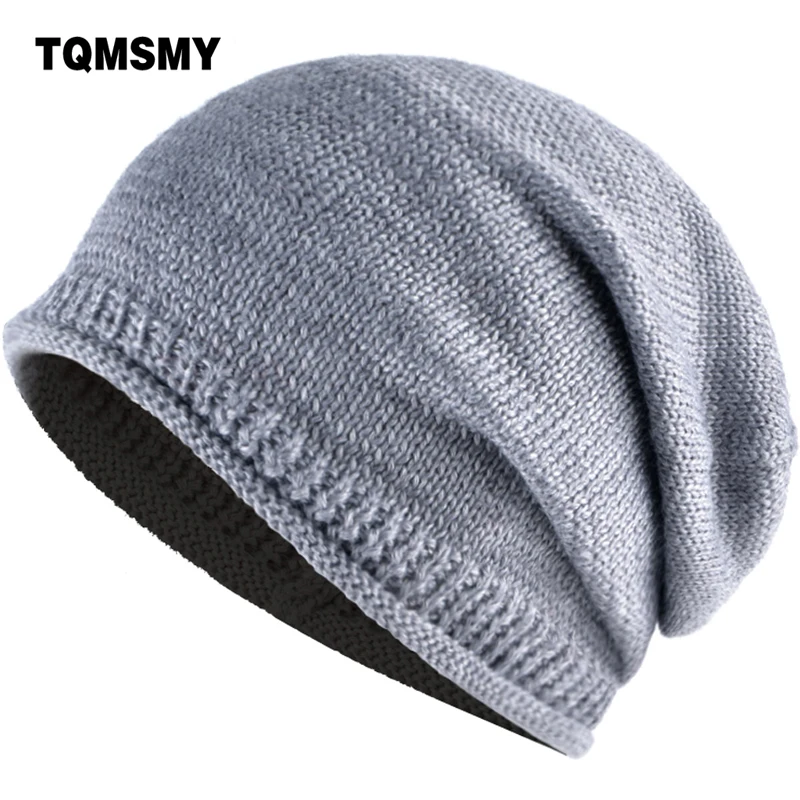 Зимние шапки TQMSMY для мужчин и женщин вязаные из шерсти Skullies Женские однотонные