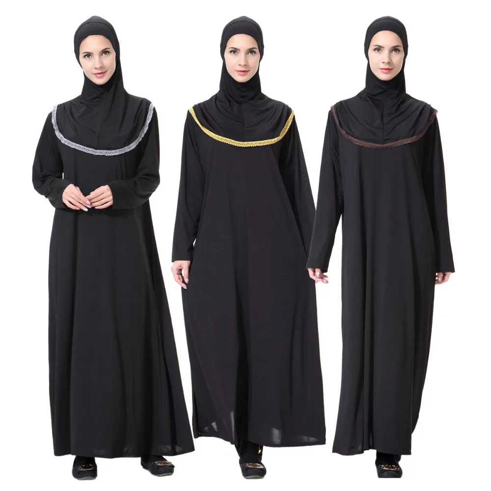 Женское мусульманское Макси-Платье, мусульманское платье-кафтан, одежда для молитв, исламский хиджаб, мусульманское длинное платье для дев...
