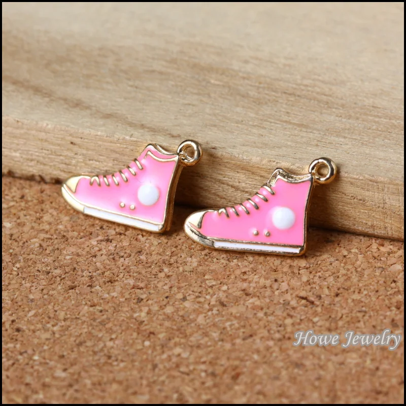 Микс 80 шт Высокое качество Ретро парусиновая обувь позолоченная Эмаль Шарм