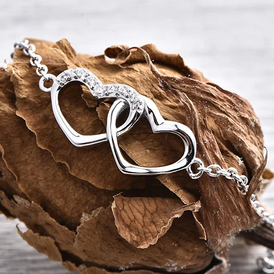 YL Heart 925 Sterling Silver Bracelets for Women Wedding Fine Jewelry Engagement Lover's Best Friends |
