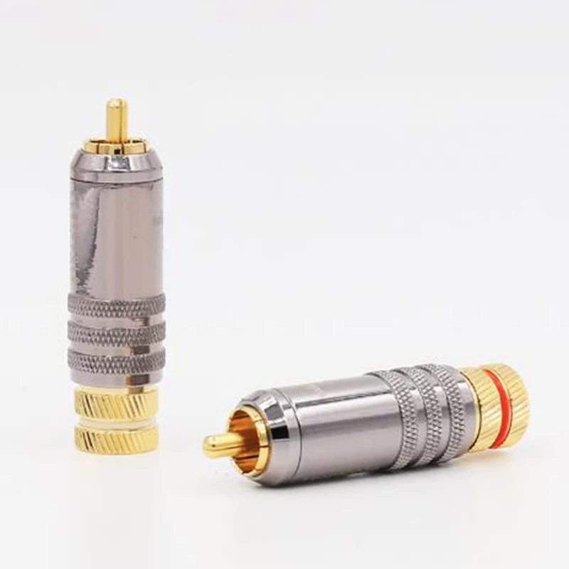 HI END аудио Позолоченные RCA блокировки Вилки аудио-видео разъемы