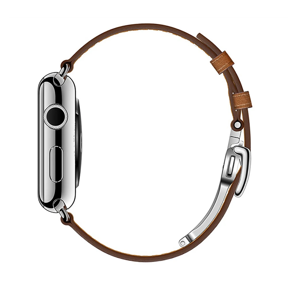 Aivtalk из натуральной кожи часы ремешок для Apple Watch на 42 мм 38 серии 3/2/1 чёрный