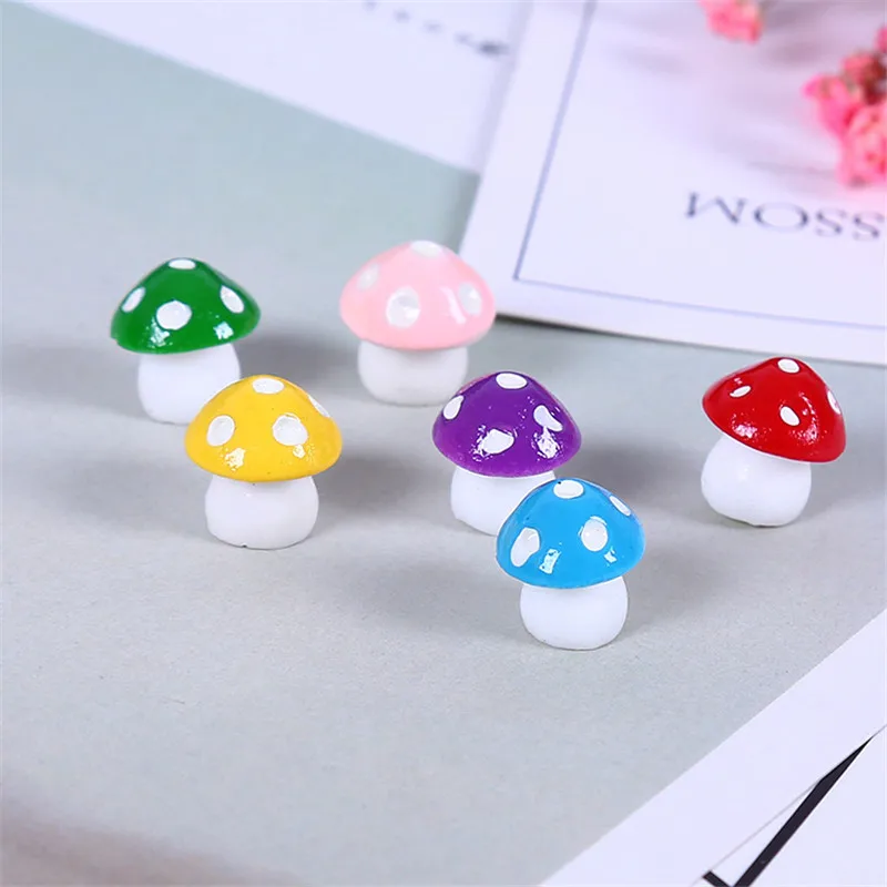 

Resin Stereo Mushroom Ornaments Diy Micro Landscape Material Slime Accessories Material Learning Toys for Children Unisex Model