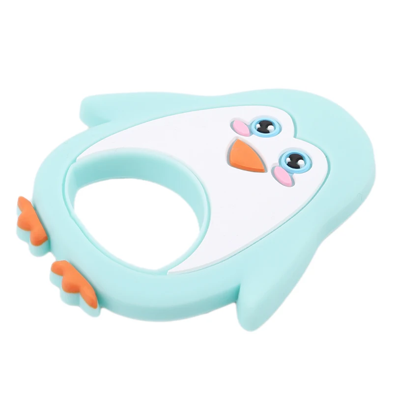 

DIY Pacifier Chain Baby Teething Beads BPA Free Food Grade Silicone Penguin Teether Baby Silicone Teething Toys 1 Set