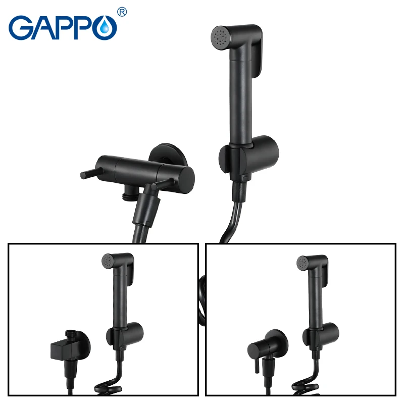 Одиночный холодный биде GAPPO гигиенический для душа черный мусульманский
