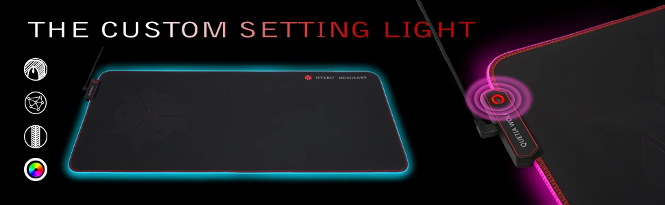 HEXGEARS GP102 RGB LED Gaming Mouse Pad 780*5*355 mm Knitted Edge Professional Rubber Bases USB Port Gaming Mouse Pad