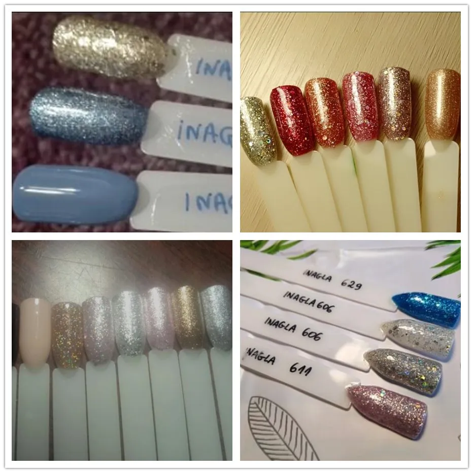 Inagla Professional Diamond Glitter UV Nail Gel Polish Soak Off Sequins Long-lasting Bling Varnish Manicure Art Tools | Красота и