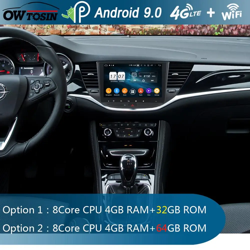 Автомобильный DVD плеер IPS 9 &quotAndroid 0 8 ядер 4 Гб + 64 ГБ GPS навигация для Opel ASTRA K 2016 2017
