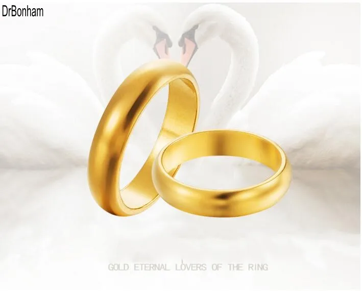 Винтажное женское мужское обручальное медное кольцо высокое качество золото 24 К