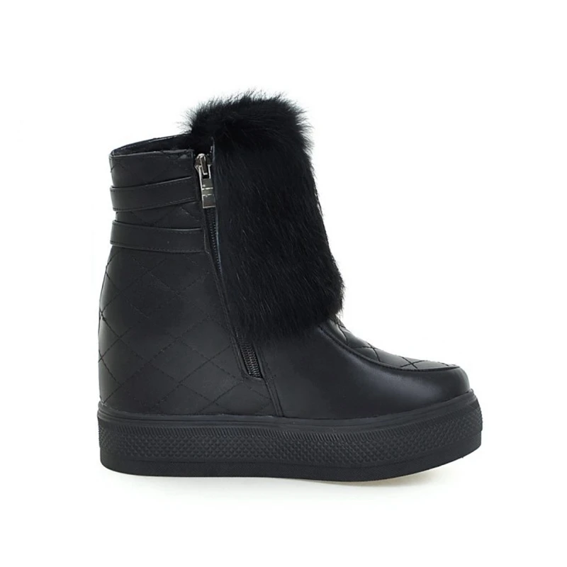 2016 горячей продажи резиновые сапоги круглый носок на платформе теплый мягкие