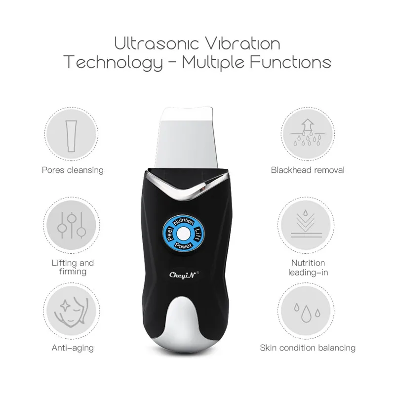 Professional Ultrasonic Facial Skin Scrubber Ion Deep Face Lifting Cleaning Peeling Rechargeable Device Beauty Care Instrument40