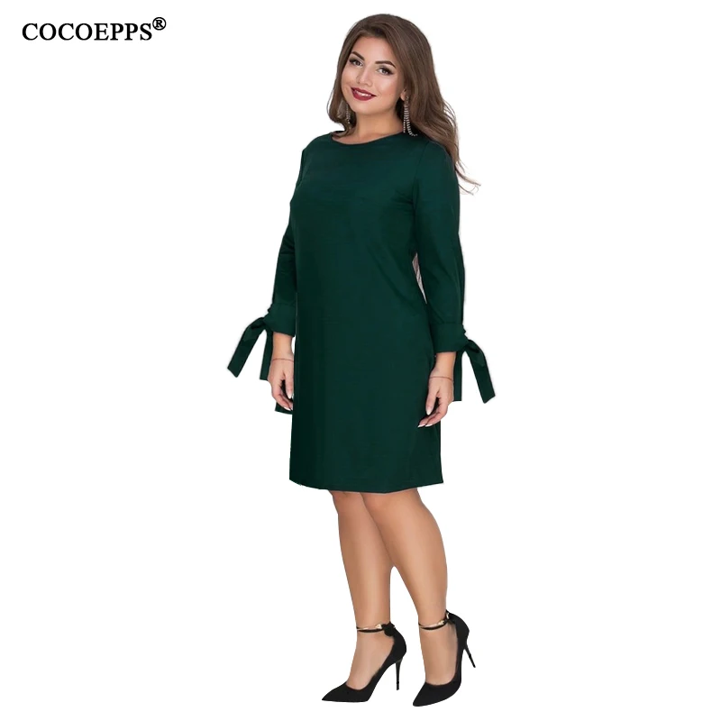 5XL 6XL 2019 зимнее женское платье большого размера весеннее с длинным рукавом