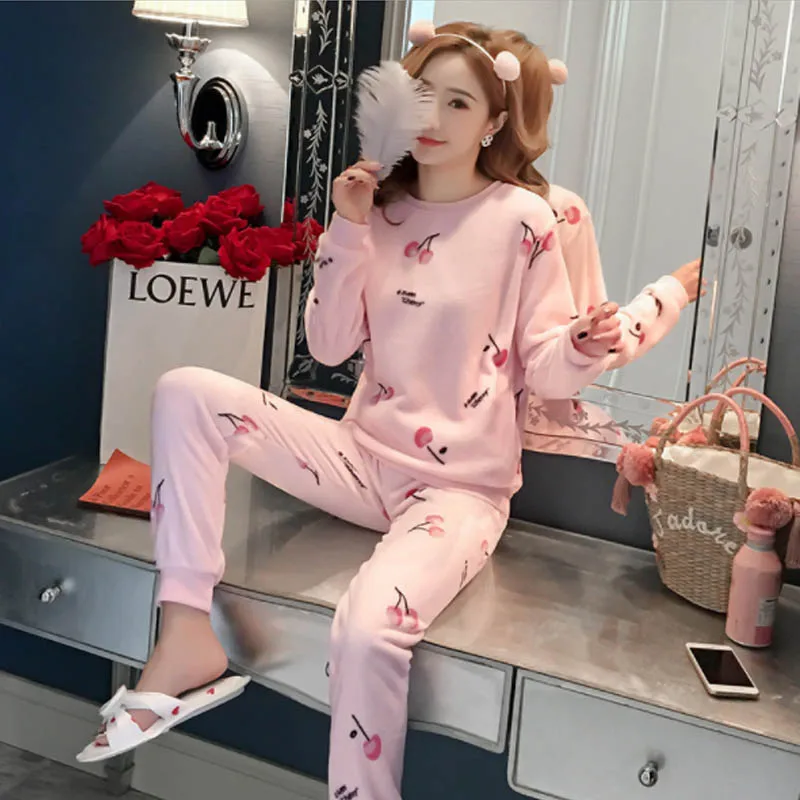 MJ076A Korean Kigurumi Flannel Pizama Damska Pyjamas Women Pajamas Pijama Mujer Pigiama Donna Pyjama Femme Pyama Woman | Женская одежда