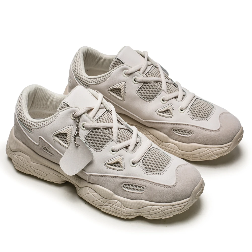 Бежевый Tenis Masculino Adults Hot Sale Tennis Shoes for Men Lightweight Lace-up Sports Shoes Fitness Jogging Men Sneakers Trainers - Цвет: Бежевый