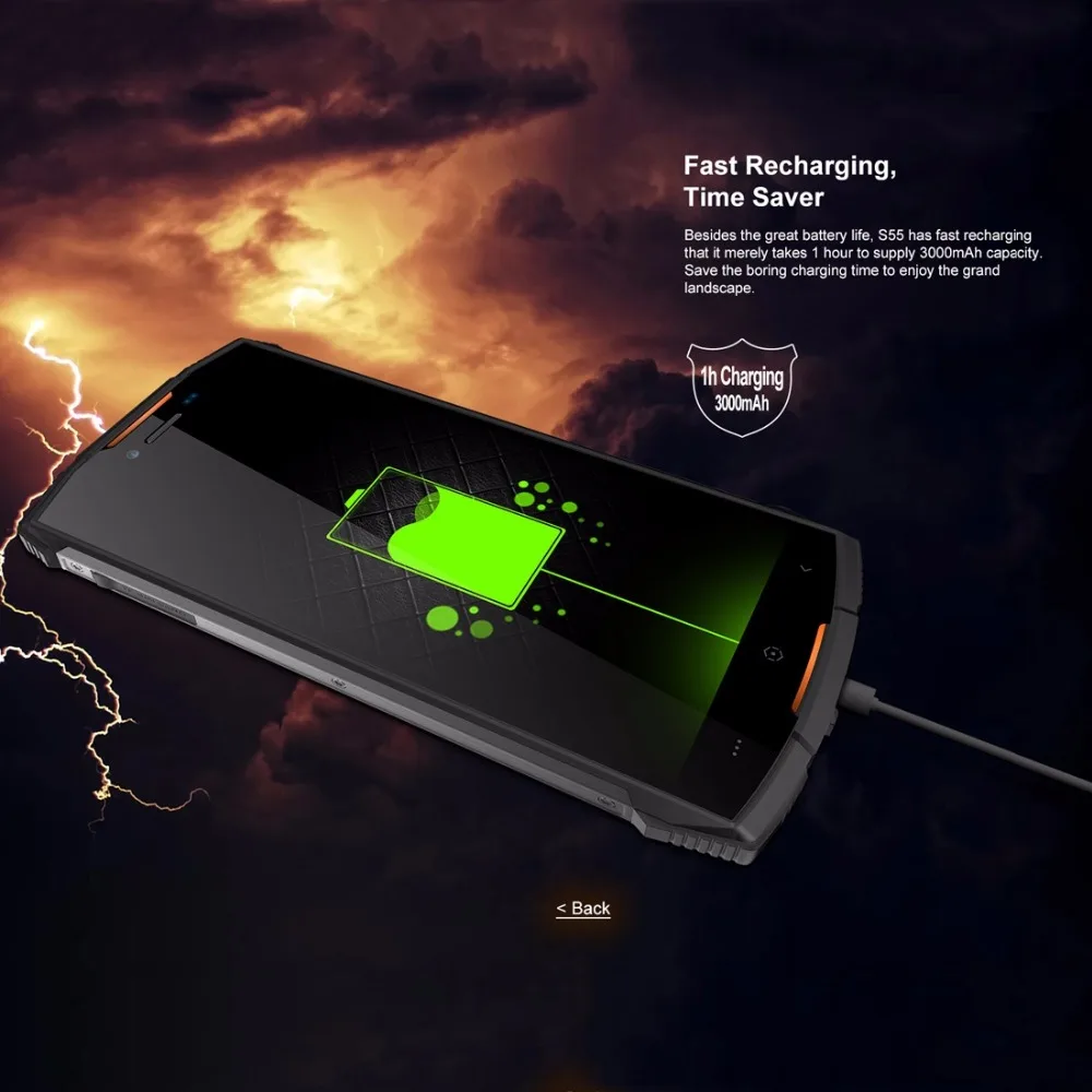 DOOGEE S55 IP68 Водонепроницаемый MTK6750 восьмиядерный смартфон Android 8 0 5 &quot4 GB Оперативная