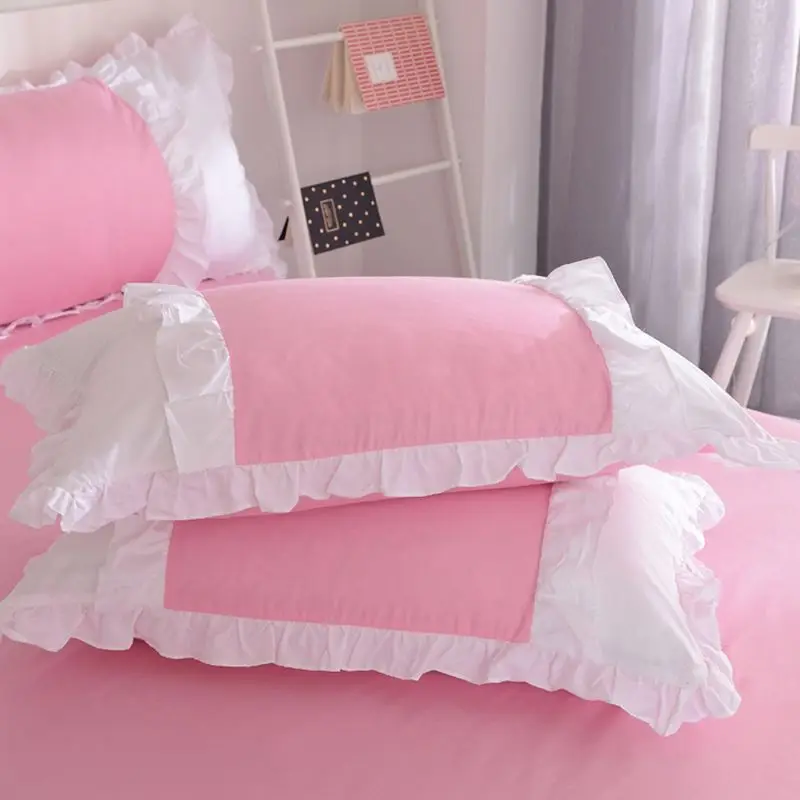 Комплект постельного белья принцессы в Корейском стиле 4/6/8 шт. 100% хлопок розовая