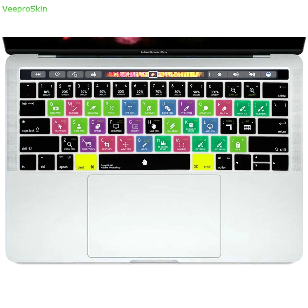 Для Macbook Pro 13 &quotA1706 A1989 15&quot A1707 A1990 с сенсорной панелью фотошоп Ps ярлыки горячим