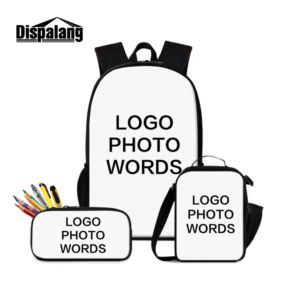 dispalang 3 pcsset women backpacks pug animal print schoolbag pencil bag for teenagers student book bag boys girls satchel free global shipping