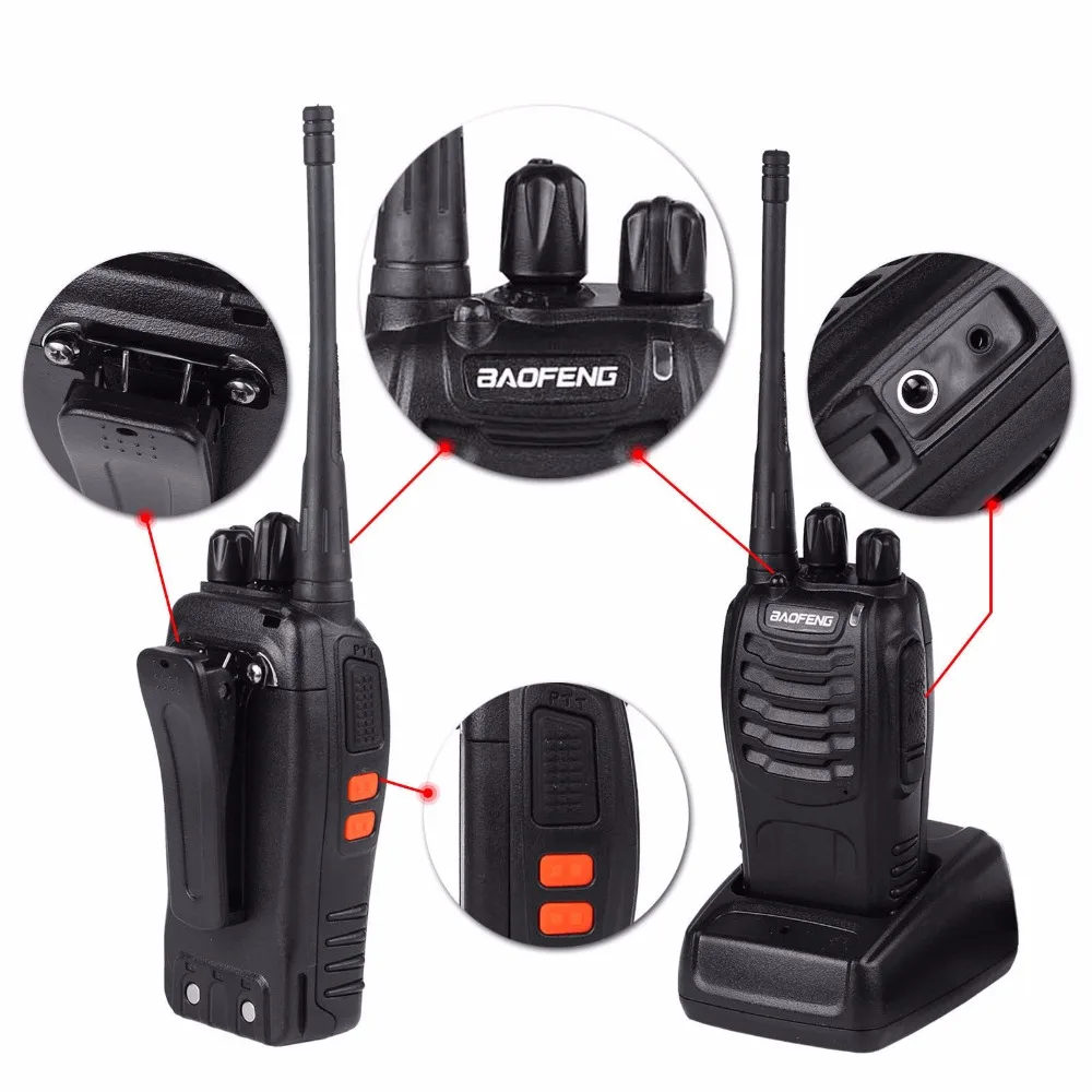 4 шт. Baofeng 888 S Двухстороннее Хэм FM радио BF-888S ручной Pofung рация UHF 400-470 мГц 16CH