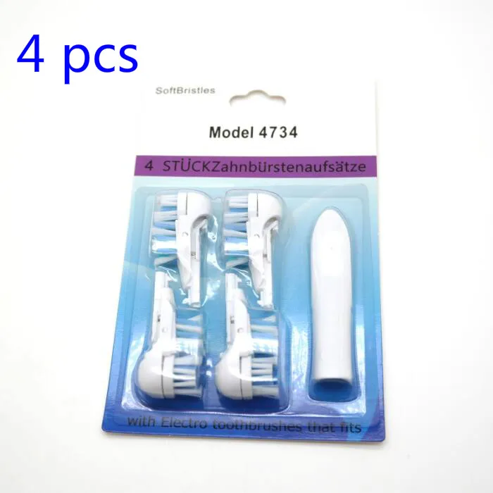 4pcs/pack 4734 Model Battery Toothbrush Head Soft Bristles Replacement for Oral B Dual Clean Complete Brush Heads