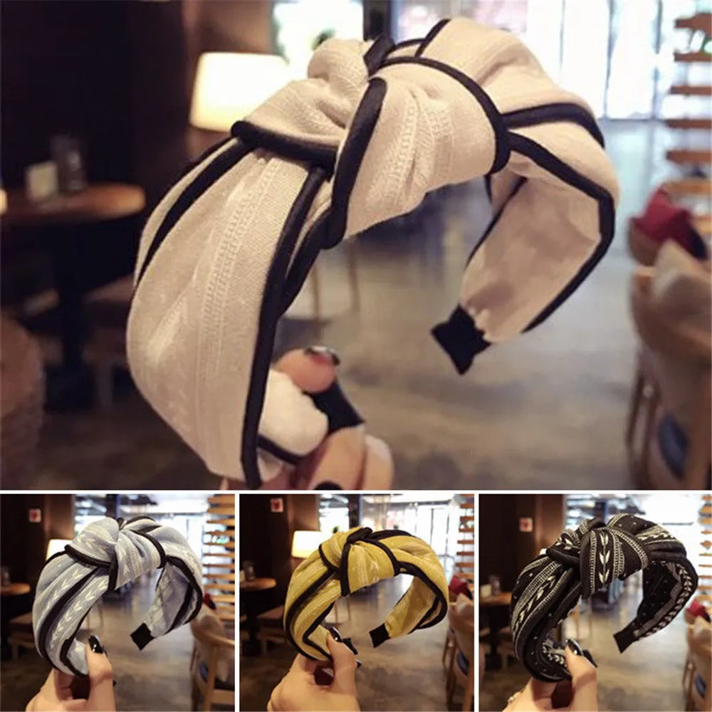 Фото Женская повязка на голову с узелком аксессуар для волос в Корейском стиле| |