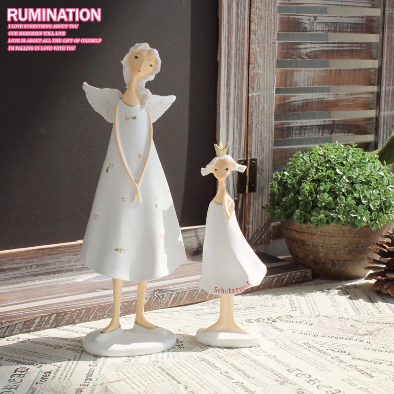 Мама и дочь Смола Фея фигурки 2 шт./компл. Ручной Работы Красивый Ангел свадебные