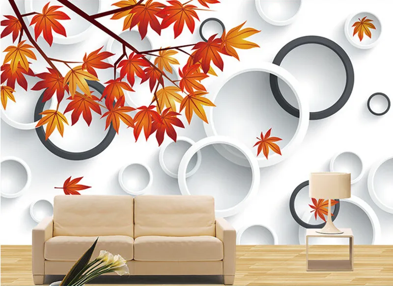 

Custom 3D murals,3D stereoscopic simple fashion Maple Leaf papel de parede,office living room sofa TV wall bedroom wallpaper