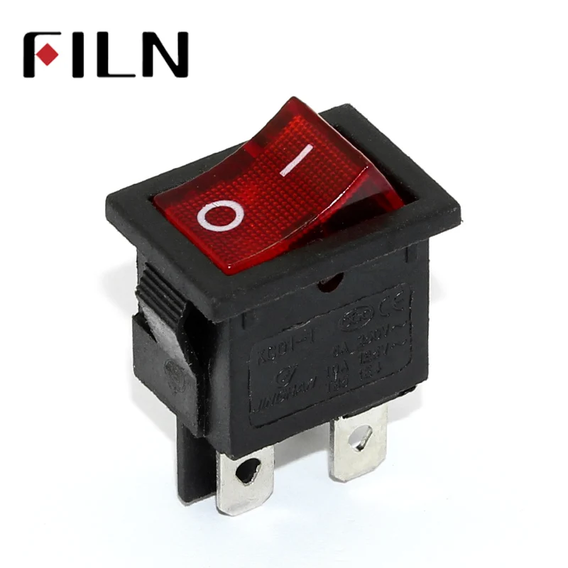 FILN KCD1 кулисный переключатель 10A 250V 4 фута ВКЛ-ВЫКЛ мини выключатели питания со