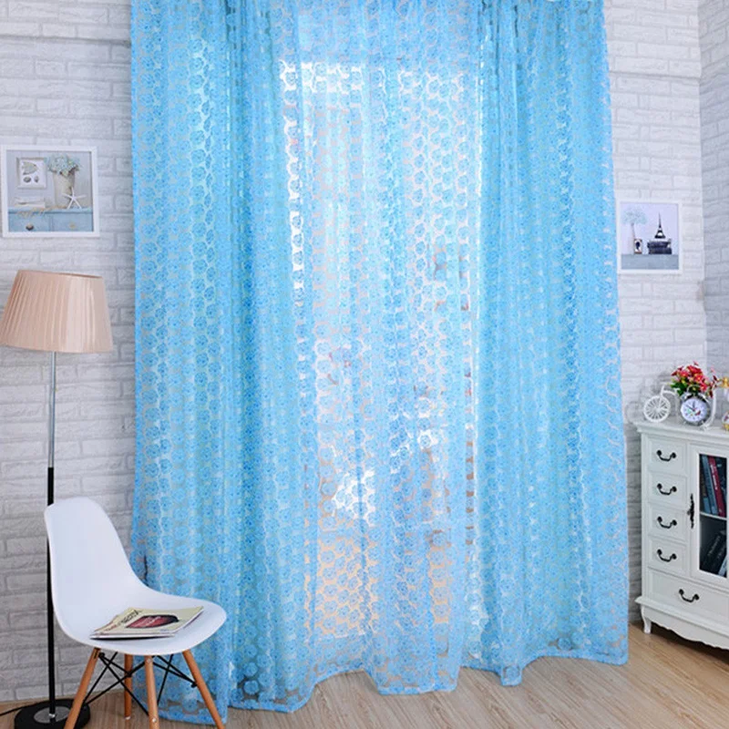 1 шт. Лучшая цена для розовых цветов драпировка панель занавески комнаты шарф